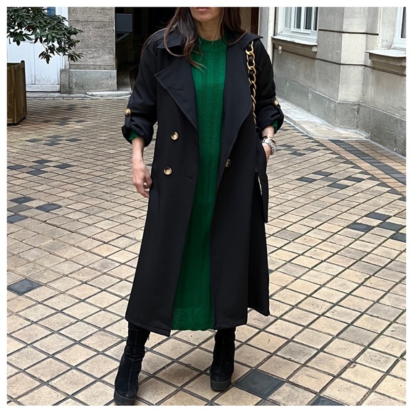 #41 Made in France Fabulous Spring Belted Trench Coat jacket - Picture 10 of 10